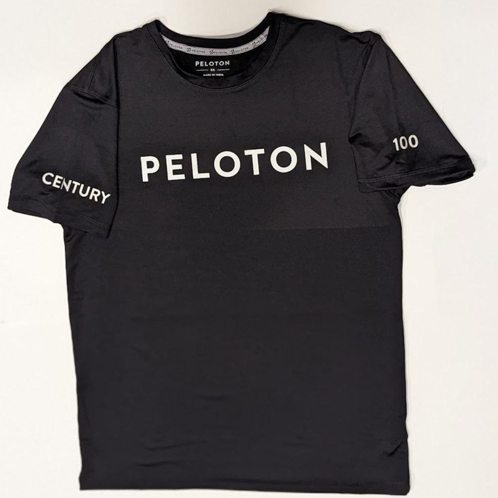 Black Peloton 100 Century Club Shirt, Size XS